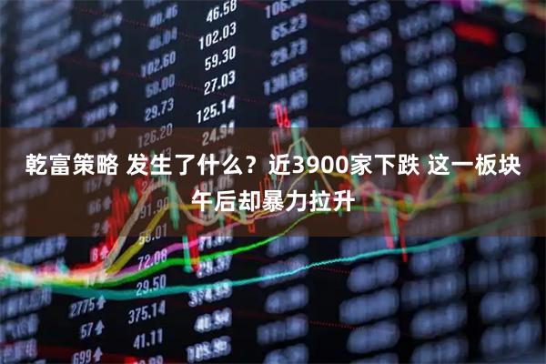 乾富策略 发生了什么？近3900家下跌 这一板块午后却暴力拉升